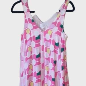 Soma WKND Goddess Sz XS flowy pink Maxi Dress Built-In Bra Summer Beach resort